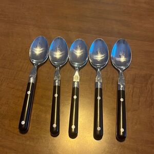 Washington Forge Mardi Gras Black Stainless Soup‎ Spoon 5 Silverware flatware